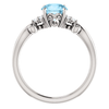 14K Gold Round Cut w/ Diamond Ring Setting - Crossover Style Ring Mounting