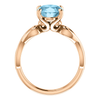 14K Gold Oval Cut Solitaire Ring Setting - Ribbon Style Ring Mounting
