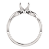 Sterling Silver Round Cut Solitaire Ring Setting - Ribbon Style Ring Mounting