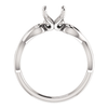 14K Gold Round Cut Solitaire Ring Setting - Ribbon Style Ring Mounting