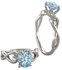 14K Gold Oval Cut Solitaire Ring Setting - Ribbon Style Ring Mounting