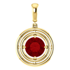 14K Gold Round Cut Solitaire Pendant Setting - Concentric Style Pendant Mounting