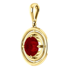 14K Gold Round Cut Solitaire Pendant Setting - Concentric Style Pendant Mounting