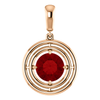 14K Gold Round Cut Solitaire Pendant Setting - Concentric Style Pendant Mounting
