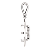 14K Gold Round Cut Solitaire Pendant Setting - Concentric Style Pendant Mounting