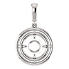 14K Gold Round Cut Solitaire Pendant Setting - Concentric Style Pendant Mounting