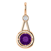 14K Gold Round Cut w/ Diamond Pendant Setting - Modern Style Pendant Mounting
