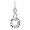 14K Gold Round Cut w/ Diamond Pendant Setting - Modern Style Pendant Mounting