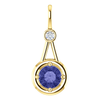 14K Gold Round Cut w/ Diamond Pendant Setting - Modern Style Pendant Mounting