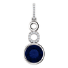 14K Gold Round Cut w/ Diamond Pendant Setting - Contemporary Style Pendant Mounting