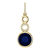 14K Gold Round Cut w/ Diamond Pendant Setting - Contemporary Style Pendant Mounting
