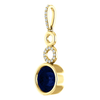 14K Gold Round Cut w/ Diamond Pendant Setting - Contemporary Style Pendant Mounting