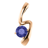 14K Gold Round Cut Solitaire Pendant Setting - Free Form Style Pendant Mounting