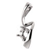 14K Gold Round Cut Solitaire Pendant Setting - Free Form Style Pendant Mounting