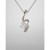 14K Gold Round Cut Solitaire Pendant Setting - Free Form Style Pendant Mounting