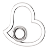14K Gold Round Cut Solitaire Pendant Setting - Heart Style Pendant Mounting