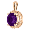 14K Gold Round Cut Solitaire Pendant Setting - Rope Style Pendant Mounting