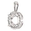 14K Gold Round Cut Solitaire Pendant Setting - Rope Style Pendant Mounting
