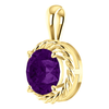 14K Gold Round Cut Solitaire Pendant Setting - Rope Style Pendant Mounting
