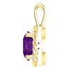 14K Gold Round Cut Solitaire Pendant Setting - Rope Style Pendant Mounting