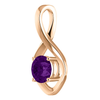 14K Gold Round Cut Solitaire Pendant Setting - Ribon Style Pendant Mounting