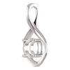 14K Gold Round Cut Solitaire Pendant Setting - Ribon Style Pendant Mounting