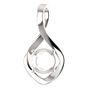 14K Gold Round Cut Solitaire Pendant Setting - Ribon Style Pendant Mounting