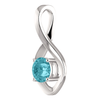 14K Gold Round Cut Solitaire Pendant Setting - Ribon Style Pendant Mounting
