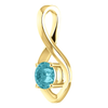 14K Gold Round Cut Solitaire Pendant Setting - Ribon Style Pendant Mounting