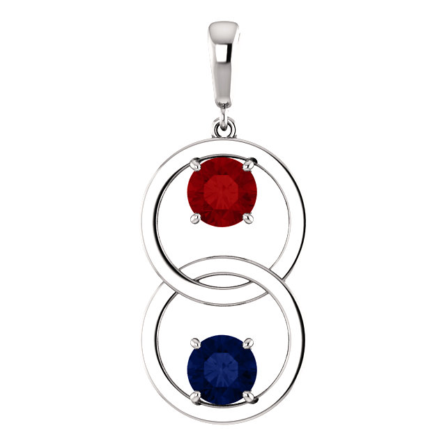 14K Gold Round Cut Solitaire Pendant Setting - 2 Ring Style Pendant Mounting