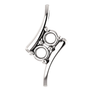 14K Gold Round Cut Solitaire Pendant Setting - 2 Stone Style Pendant Mounting