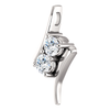 14K Gold Round Cut Solitaire Pendant Setting - 2 Stone Style Pendant Mounting