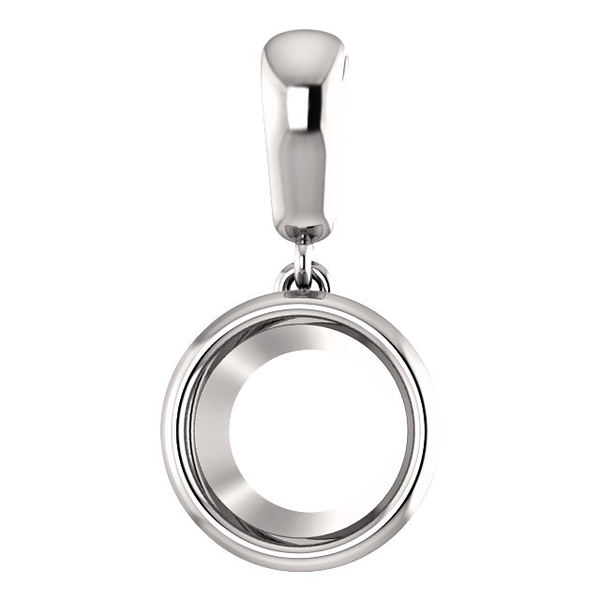 Sterling Silver Round Cut Solitaire Pendant Setting - Modern Style Pendant Mounting