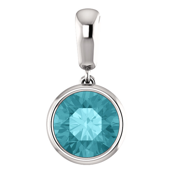 Sterling Silver Round Cut Solitaire Pendant Setting - Modern Style Pendant Mounting