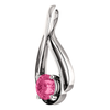 14K Gold Round Cut Solitaire Pendant Setting - Double Ribbon Style Pendant Mounting