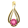 14K Gold Round Cut Solitaire Pendant Setting - Double Ribbon Style Pendant Mounting