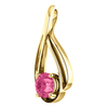 14K Gold Round Cut Solitaire Pendant Setting - Double Ribbon Style Pendant Mounting