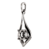 14K Gold Round Cut Solitaire Pendant Setting - Contemporary Style Pendant Mounting
