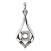 14K Gold Round Cut Solitaire Pendant Setting - Contemporary Style Pendant Mounting