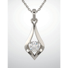 14K Gold Round Cut Solitaire Pendant Setting - Contemporary Style Pendant Mounting