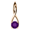 14K Gold Round Cut Solitaire Pendant Setting - Open Ribbon Style Pendant Mounting