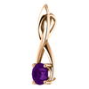 14K Gold Round Cut Solitaire Pendant Setting - Open Ribbon Style Pendant Mounting