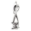 14K Gold Round Cut Solitaire Pendant Setting - Open Ribbon Style Pendant Mounting