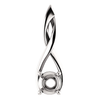 14K Gold Round Cut Solitaire Pendant Setting - Open Ribbon Style Pendant Mounting