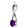 14K Gold Round Cut Solitaire Pendant Setting - Open Ribbon Style Pendant Mounting