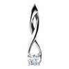 14K Gold Round Cut Solitaire Pendant Setting - Open Ribbon Style Pendant Mounting