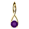 14K Gold Round Cut Solitaire Pendant Setting - Open Ribbon Style Pendant Mounting