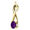 14K Gold Round Cut Solitaire Pendant Setting - Open Ribbon Style Pendant Mounting