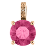 14K Gold Round Cut Solitaire Pendant Setting - Braided Style Pendant Mounting