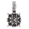 14K Gold Round Cut Solitaire Pendant Setting - Braided Style Pendant Mounting